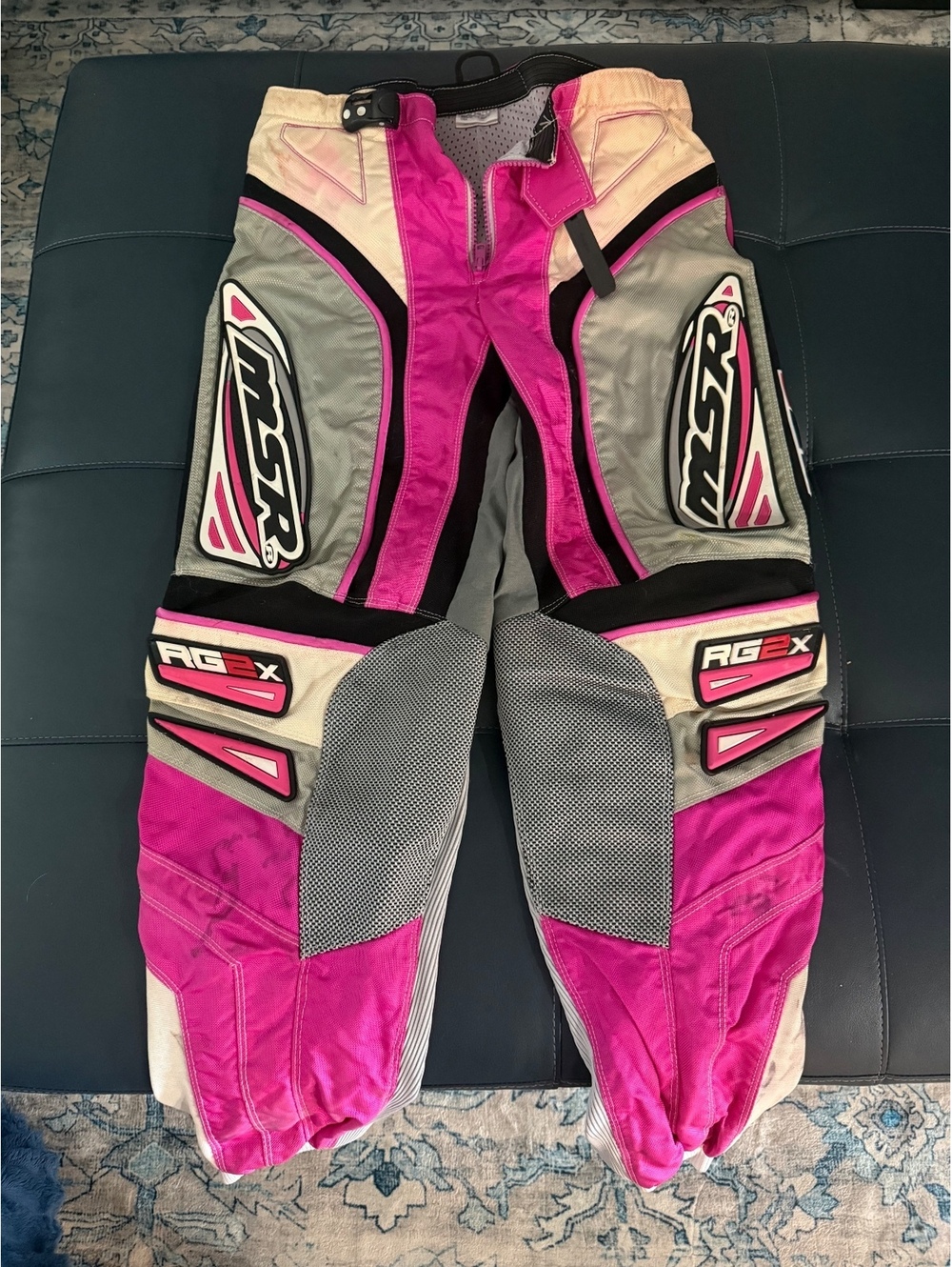 Vintage MSR RC2X Motocross Racing Pants Medium Pink Gray Black Made in Korea